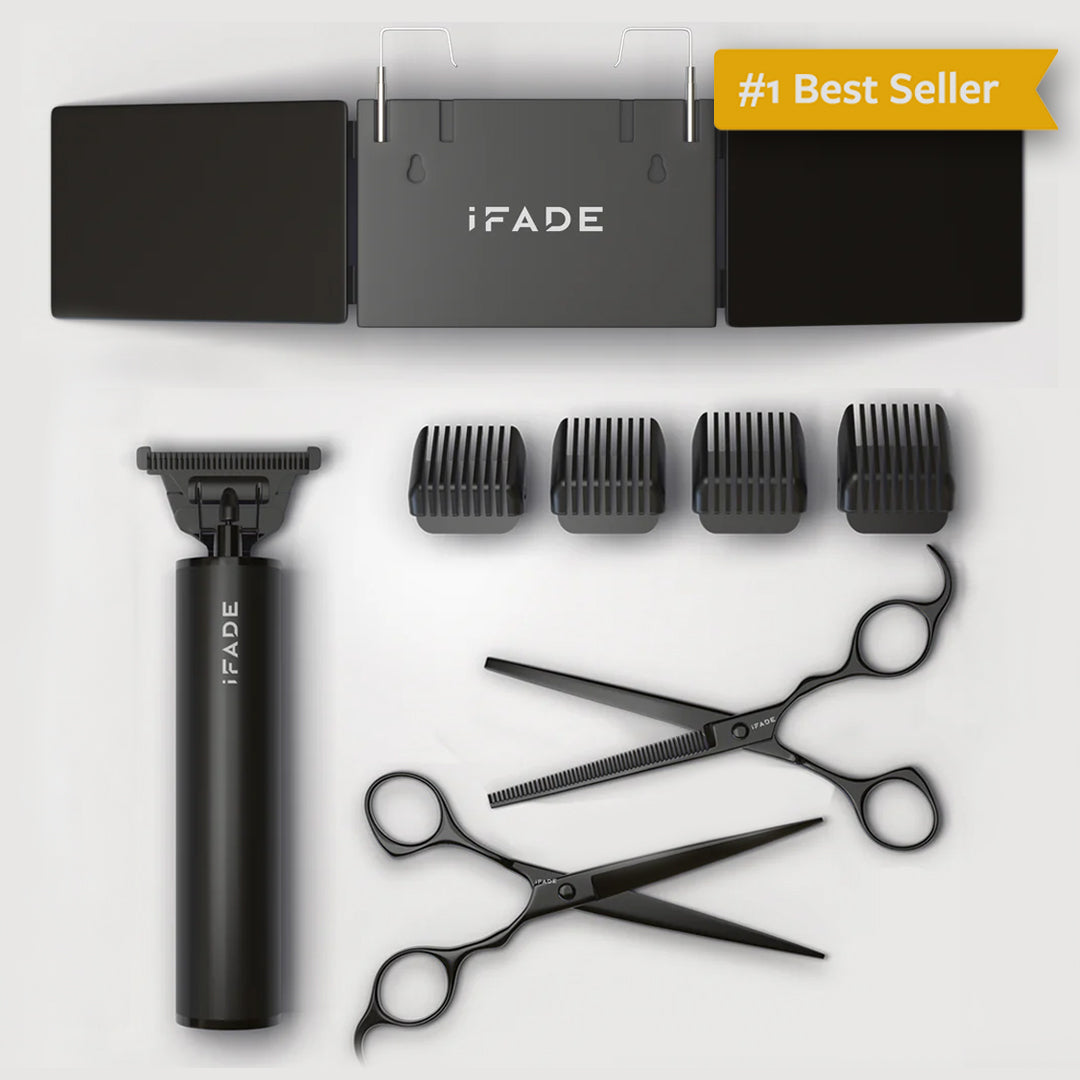 Ultimate Self-Fading Package (360° Mirror with LED Lights + iTrim™ + Hair Cutting & Thinning Scissors)